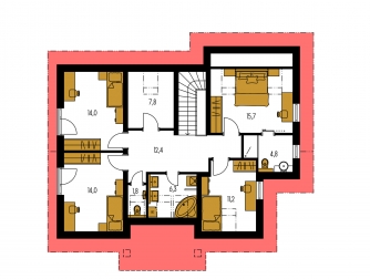 Image miroir | Plan de sol du premier étage - PREMIER 200